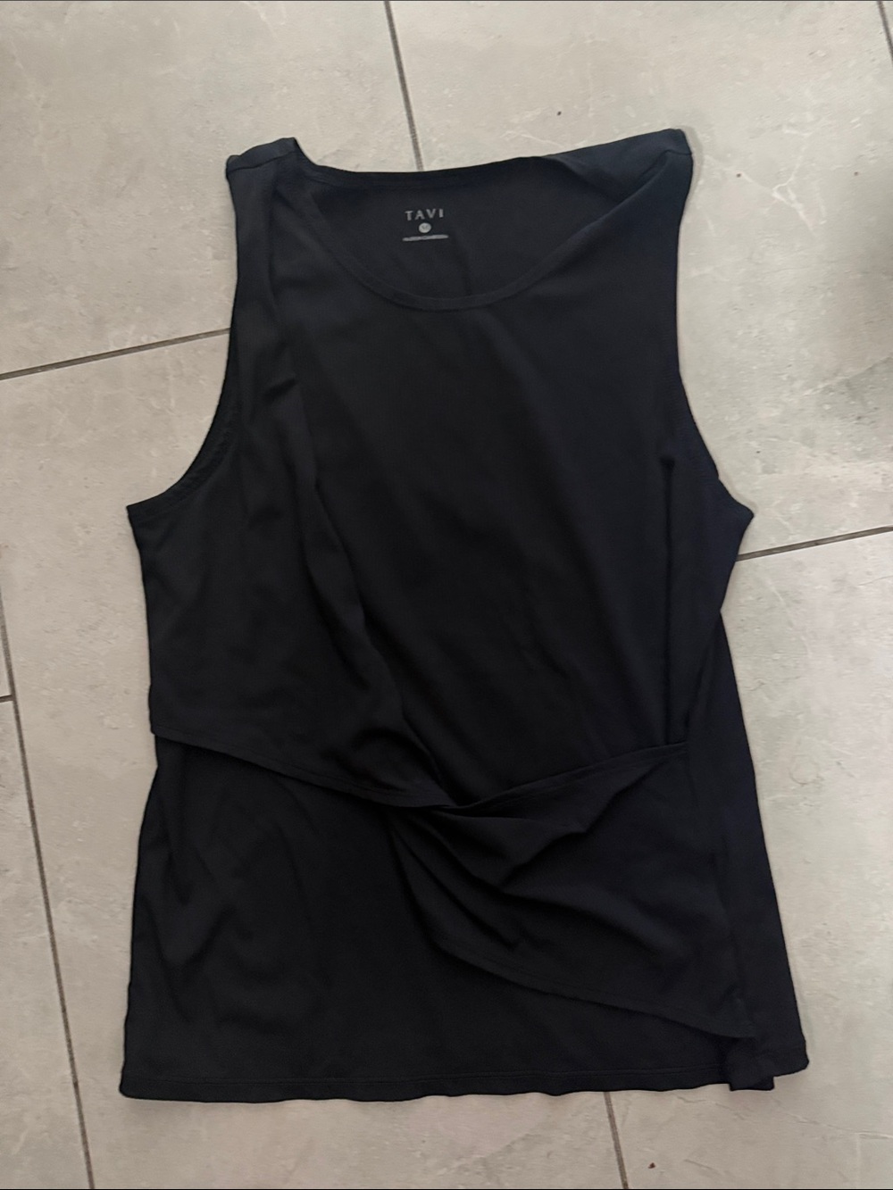 Tavi Women's Black Draped Sleeveless Tank